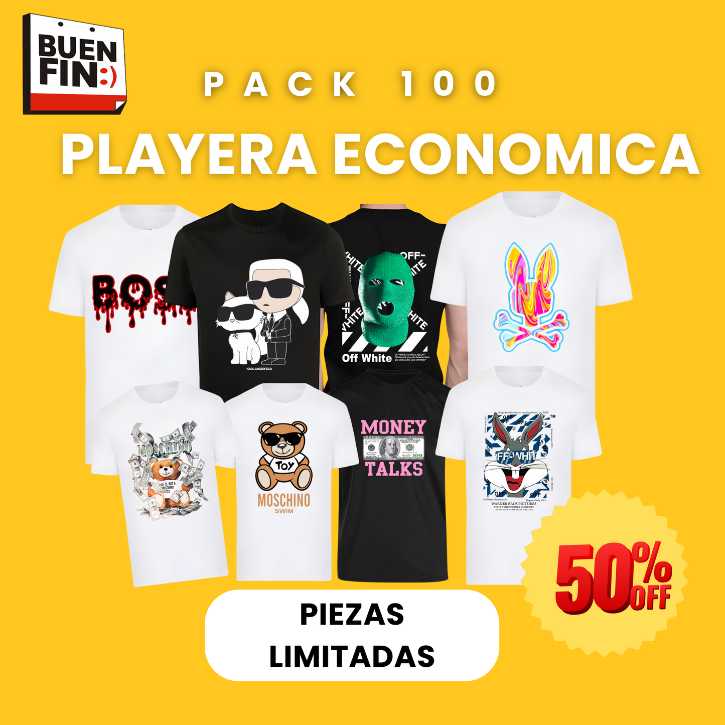 Playera Economica 100psz